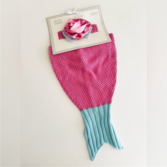 (NWT) Baby Essentials Mermaid Tail w/Headband Photo Prop - Baby 0-6 Months - Picture 4 of 4